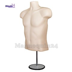 Set of Male Female Child Toddler Mannequin Torsos Flesh & 4 Hangers, 1 Stand
