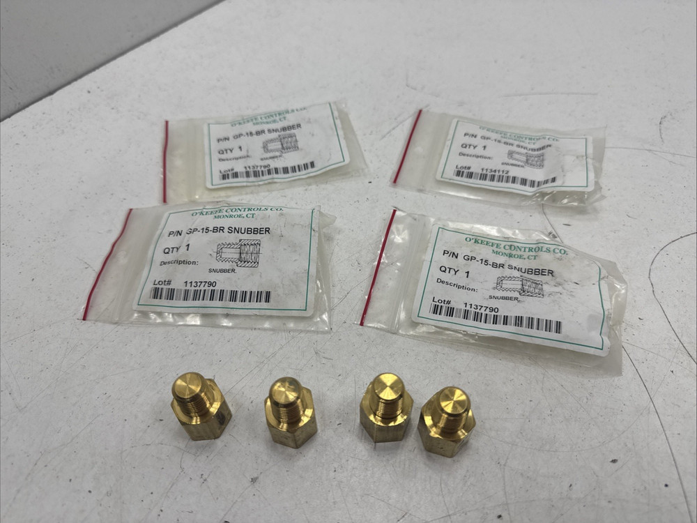 (Qty.4) O’Keefe Controls Co. GP-15-BR 1/4” Brass Pressure Snubber 2000 MAX PSI