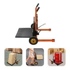 440lbs Hydraulic Material Lift Winch Stacker Adjustable Pallet Dolly Lift 15.7in