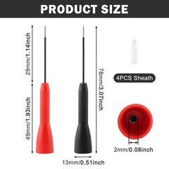 4 Pack Multimeter Needle Probe Pins, 2mm Extended Needle Test Probes, 600V/10…