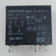 Lot of 4 – OMRON G2R-14-DC12 Power Relay PC Mount SPDT 8A Contacts 12VDC Coil