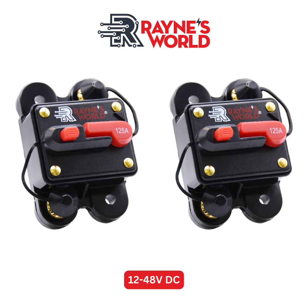2 PACK 125 Amp Waterproof Circuit Breaker Auto/Marine/Solar 12-48V DC