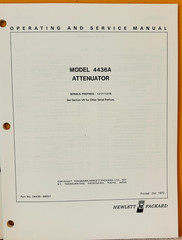 HP 04436-99001 1972 Model 4436A Attenuator Operating & Service Manual.