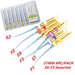 21/25MM Dental Endo Rotary Files Blue Taper NITI Endodontic Root Files 6pcs/pack