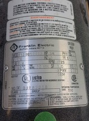Franklin Electric EXPLOSION PROOF MOD1121007462 HP 3/4 Mixing Electric Motor