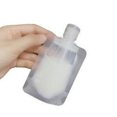 Multi-Size Translucent Matte Mylar Stand up Bottle Shape Spout Pouches w/ Funnel