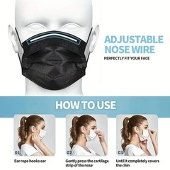 Face Masks 50Pc Disposable 3-Layer Breathable Anti-Dust Protective Masks Daily