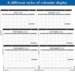 2026-2027 Desk Calendar – July 2026 – Dec 2027, 18 Months 17″ x 12″, black