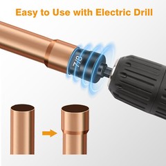 6-in-1 1/4″ to 7/8″ Sizes HVAC Swage Repairing Tool with 1/4″ Hex Bit Holder
