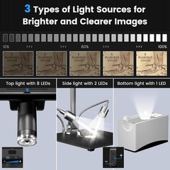 AD210 10.1 Inch LCD Digital Microscope for Adults, Soldering Microscope for Elec