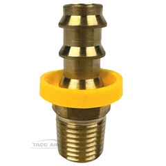 2 Pack Easy Lock Brass Hose Barb Fitting Connector 3/8″ Push-Lock x 1/4″ MNPT