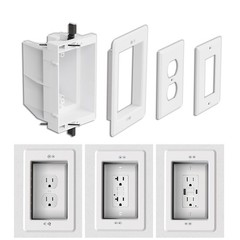 Recessed Outlet/Electrical Box Single Gang, Outlet White-1 Pack