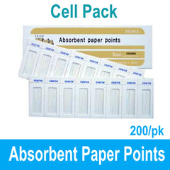 Dental Absorbent Paper Points CELL PACK Point, All Sizes, Meta Biomed, 200/Pack