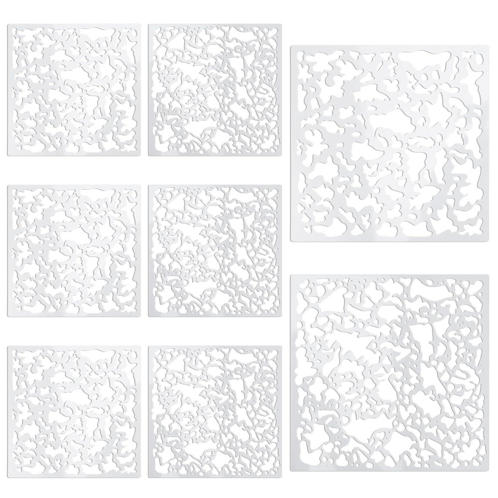 8 Pcs Wall Texture Stencil Kit for Knockdown Drywall Repair and DIY Crafts