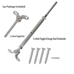T316 Stainless Steel Deck Toggle Tensioner Set for Cable Railing- 1/8″ Cable