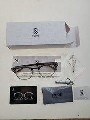 SOJOS SJ5018C8 Round Clear Glasses Blue Light Blocking Half Frame