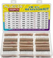 25 Values 1W Carbon Film Resistor Kit 1 Ohm to 1M Ohm Watt 5 Resistor Assortment