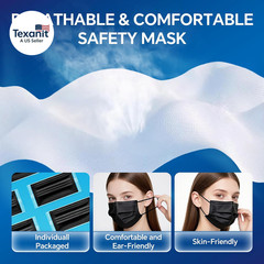 ASTM Level 3 Highly Protective Disposable 3 Ply Face Masks with Individual Packa
