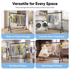 HOKEEPER Heavy Duty Clothes Rack, Commercial Industrial Grade Garment Rack