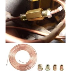 25 Ft. 3/16 OD Copper Nickel Brake Line Tubing Coil and Fitting Kit, 25 Ft of 3