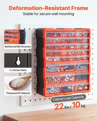 VEVOR 39-Drawer Storage Organizer Plastic Drawer Parts Storage Cabinet Stackable