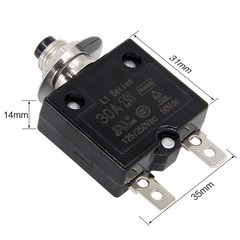 125-250V AC 50V DC Push Button Circuit Breaker 30Amp Thermal Overload Protector