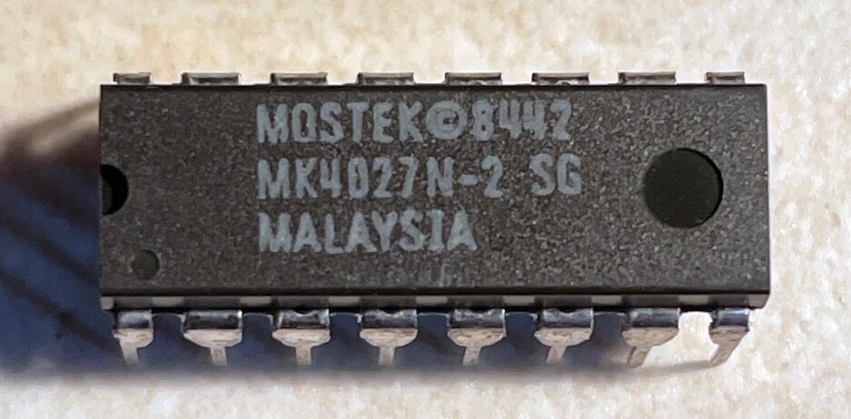 Mostek MK4027N-2 4027 – 4,096 x 1 Dynamic RAM – NOS