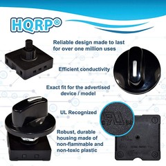HQRP 4-Position 3-Speed Fan Selector Rotary Switch with Knob 10AMP 120V-250V
