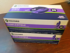 2 Boxes HALYARD PURPLE NITRILE EXAM GLOVES Powder-Free, Size: M Exp 10/24