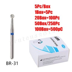 Dental Diamond Burs F High Speed Handpiece Friction Grip 5Pc/Box