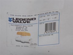 Legend Valve 201-407 1-1/2″ PVC Compact Ball Valve Solvent Weld Ends