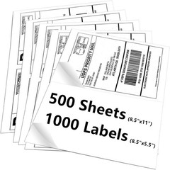 Versatile Self-Adhesive Shipping Labels 8.5×5.5 – 500 Sheets for Home & Business