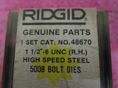 Ridgid 48670 1-1/2in – 6 UNC HS Steel RH Die for 500B Bolt Dies