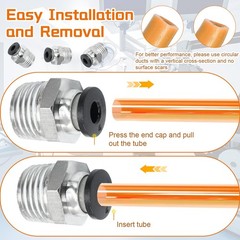 10 Pcs Push to Connect Fittings 4mm Tube OD x 1/4 Inch NPT Thread, Male Straight