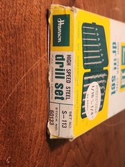 Hanson High Speed Steel Drill Set Full Jobbers Length S-113 Sizes 1/16″ to 1/4″