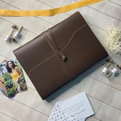 Rustic Town Full Grain Leather Photo Album with Gift L, Large (Cream Paper)