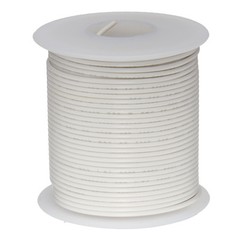22 AWG Gauge Solid Hook Up Wire White 100 ft 0.0253″ UL1007 300 Volts