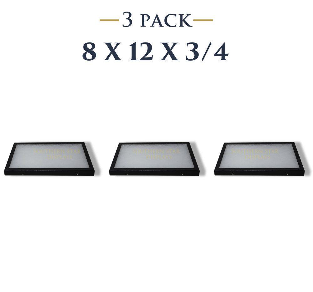 3 Pack of 8 x 12 x 3/4 Riker Display Cases Boxes for Collectibles Jewelry & More