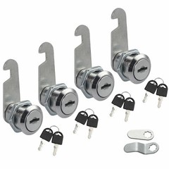 20mm Cylinder Cam Key Locks Tool Box File Cabinet Desk Drawer 4Pcs/Set w/ 8 Keys