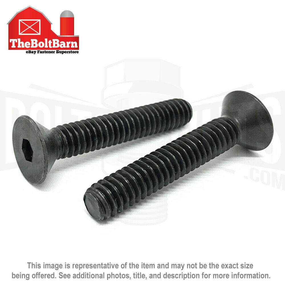 #10-32 Alloy Steel Flat Socket Head Cap Screws Black Oxide (Pick Length & Qty)