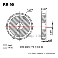 5-Pack 2″ RB50 C8 Ceramic Ferrite Round Base Magnet Anti-Corrosion Chrome