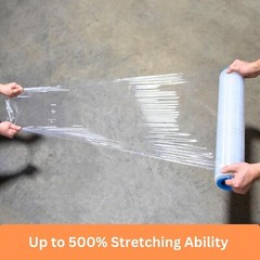 18″ x 1100 FT 60 Gauge 4 Rolls Pallet Wrap Stretch Film Hand Shrink Wrap Clear