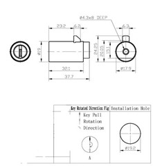 High Security Dimple key style Cylinder Lock for t handle vending – 9501 KA