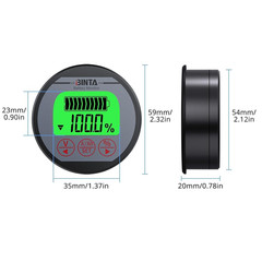 Battery Monitor with Shunt 8-120V 0-500A Voltmeter Ammeter, Voltage Current Mete