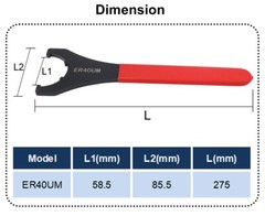 ER40UM Wrench for CNC Milling Machine Center Collet Chuck UM Type Spanner