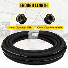 Uimoso 1/2″ Hydraulic Hose, 100 ft, R2 Steel Wire, 4000 PSI Working Pressure