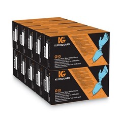 KleenGuard G10 Comfort Blue Nitrile Gloves, Med, 4 mil Thick, 9.5″ Long, 100/Box