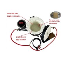 55LBS/25KG Large Propane Smelting Kit with 25# Crucible and Tongs Set for Lif…