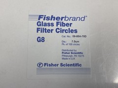 (100/Pk) FISHERBRAND Grade G8 Glass Fiber Filter Paper 7cm Circle 09-804-70D