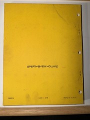 New Holland 890, 880-W, 880-S, 880-R2, 880-N2 Service Parts Catalog Manual 1978